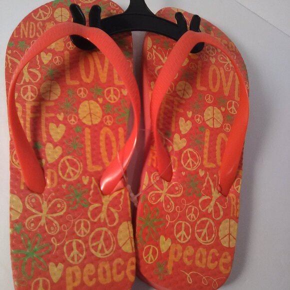 Juncture Kids / Girls Flip Flop Sandals Color Orange Size Small NWOT - Picture 3 of 6